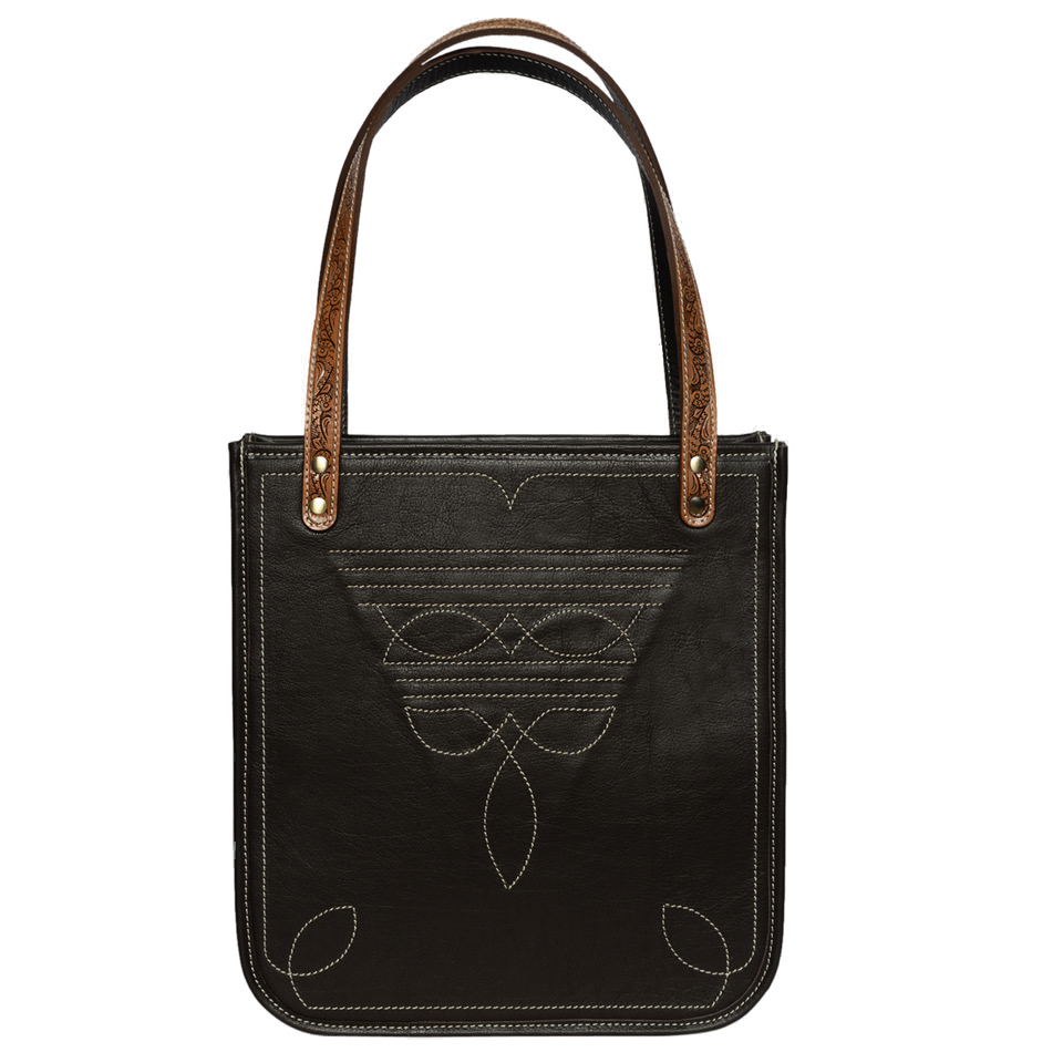 The Edmond | Tooling Leather Boot Stitch Bag