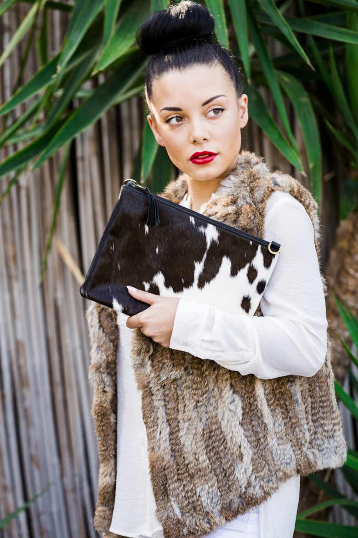 The London | Double Zipper Cowhide Handbag