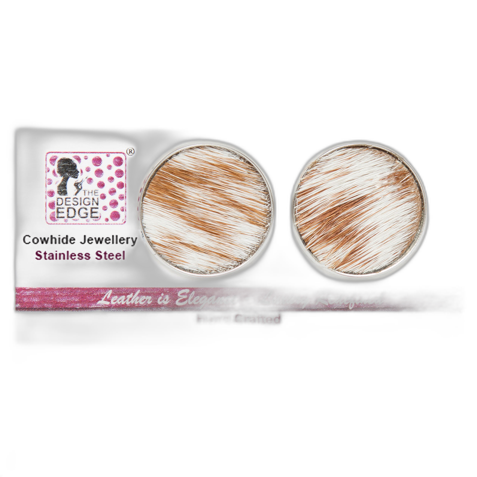 The Uganda | 20mm Cowhide Stud Earrings