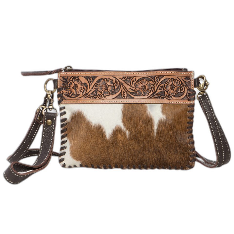 The Volcan | Tooling Leather Cowhide Small Clutch Bag