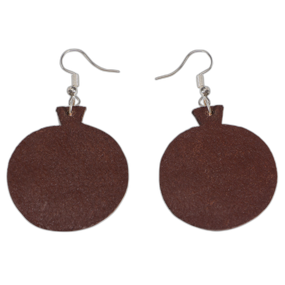 The Round Drop | Tooled Leather Earrings