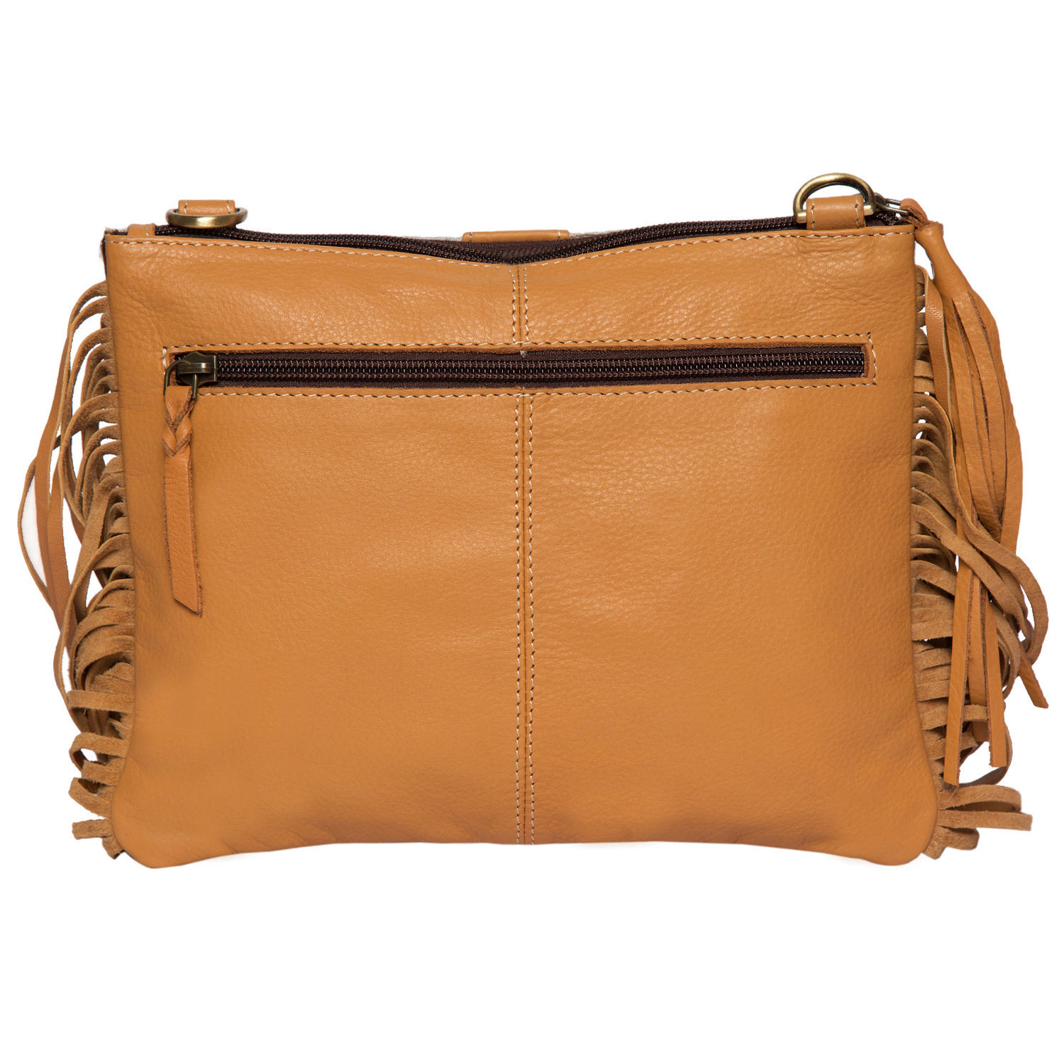 The Mornington | Cowhide Clutch Bag with Turquoise Stonework and Fringes