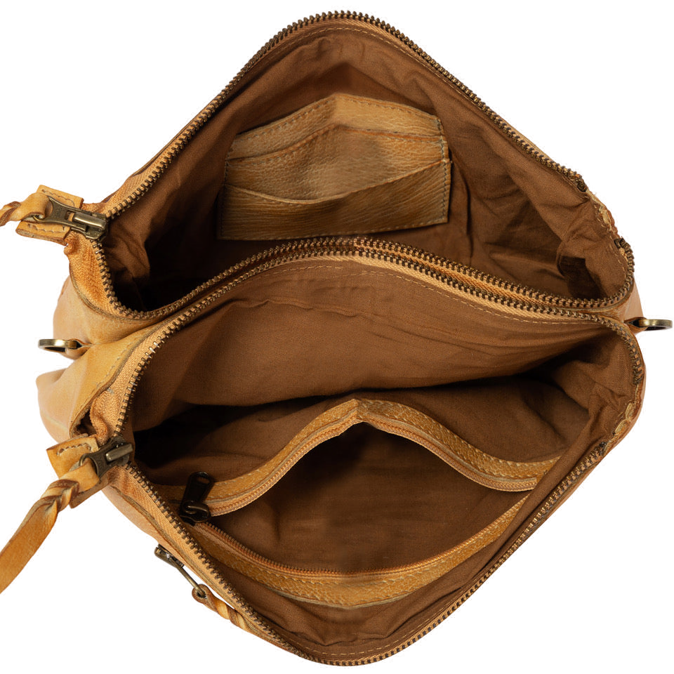The Dublin | Woven Washed Leather Double Sling Bag