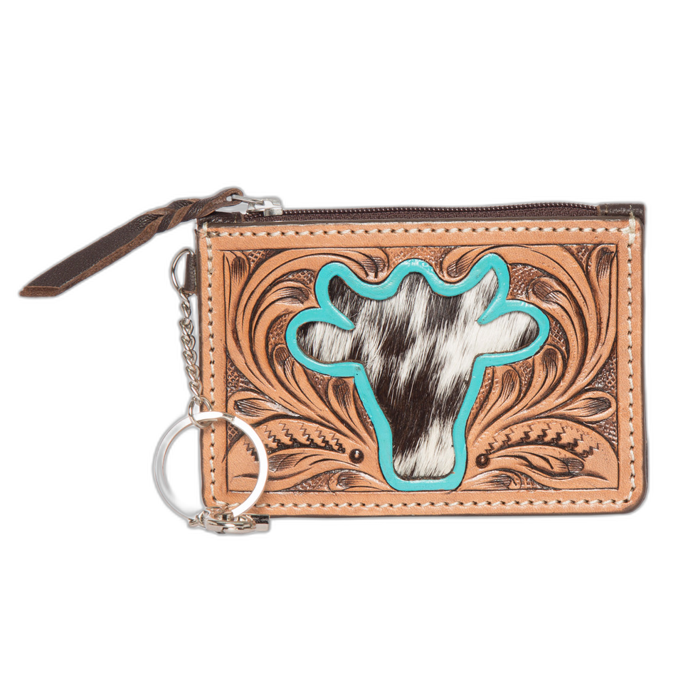 Tooled Cowhide Card & Coin Purse | CA13