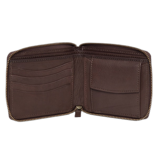 The CA04 | Small Cowhide Zippered Unisex Wallet