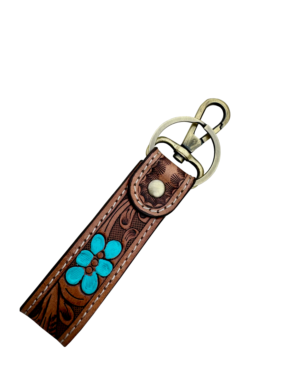 Tooled Cowhide Keyring | CA20