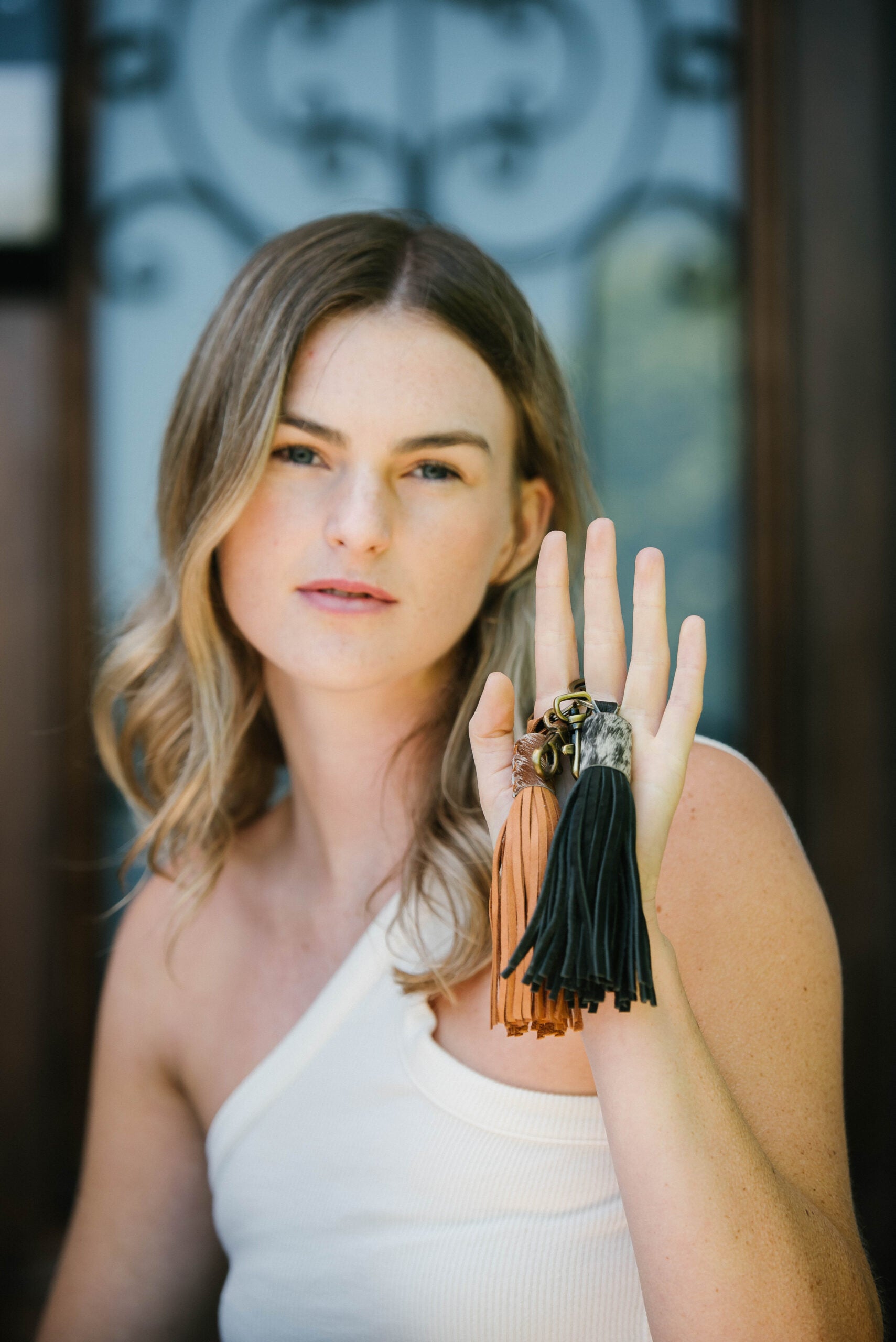 The Bali | Cow Leather Tassel Keyring
