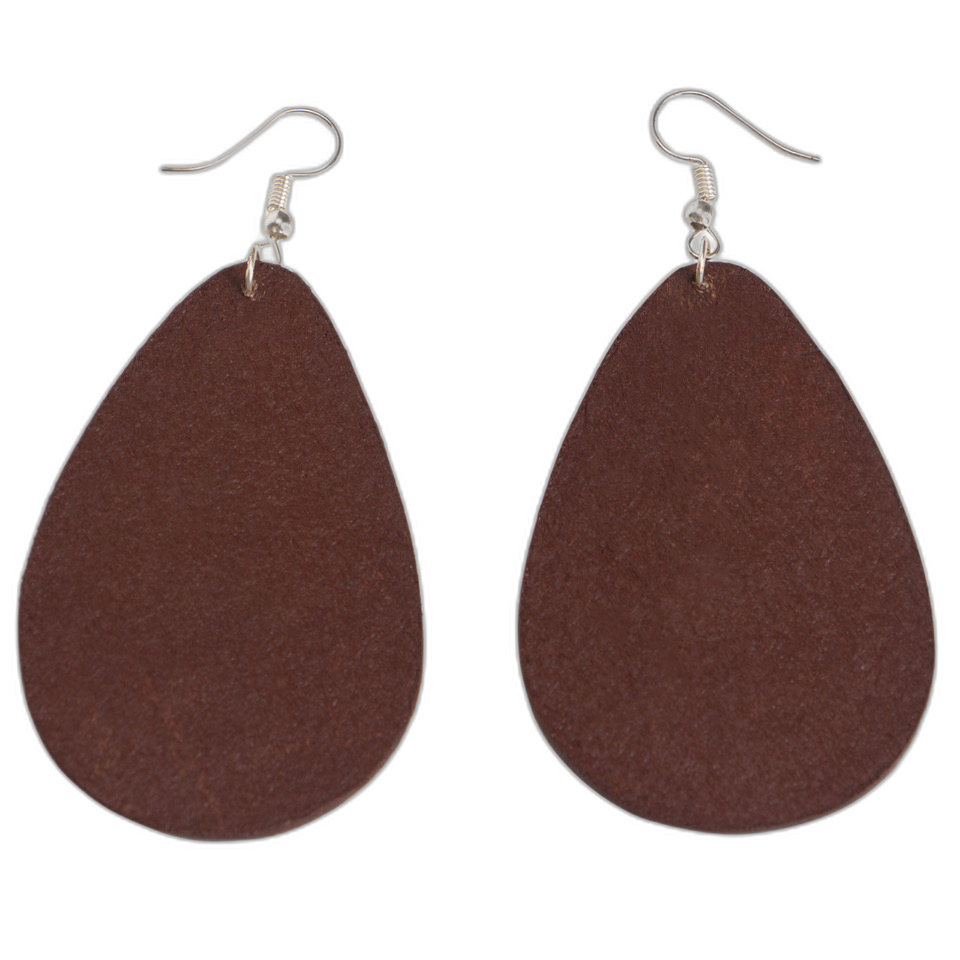 The Pear Drop | Tooled Leather Earrings